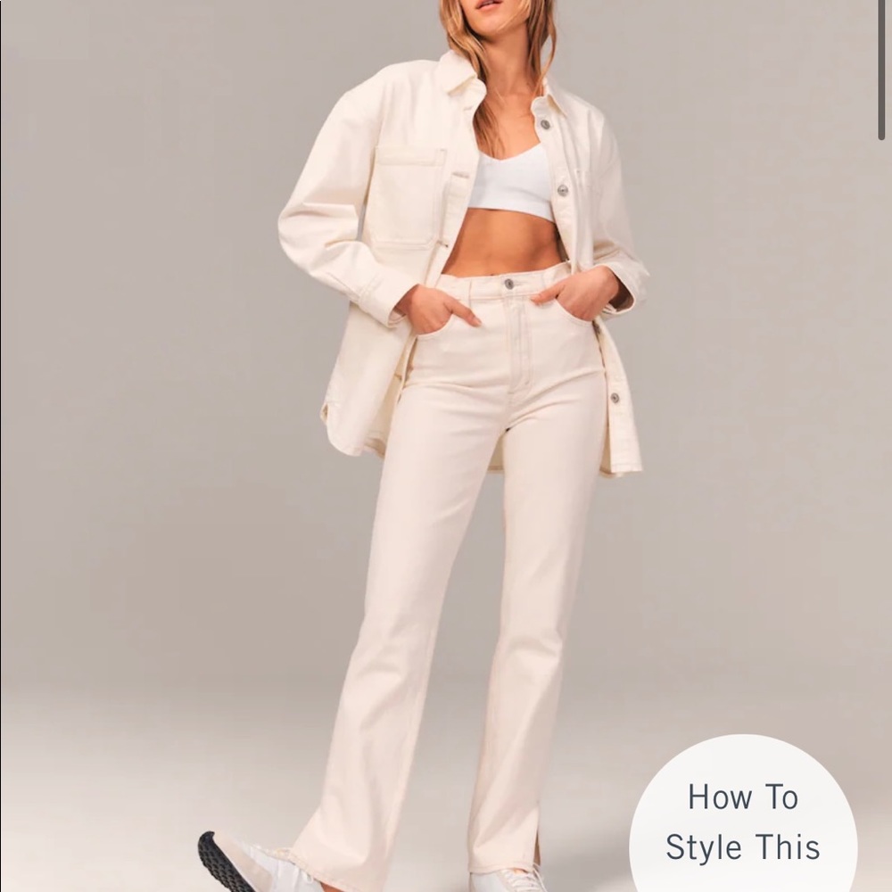 New Ultra High Rise 90s Straight Jeans Crème